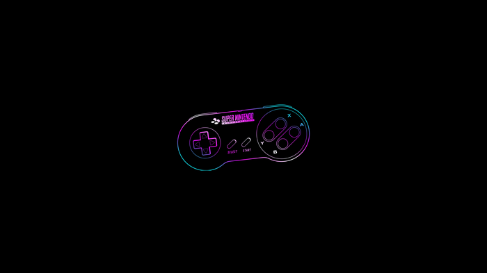 Super Nintendo controller with neon outline
