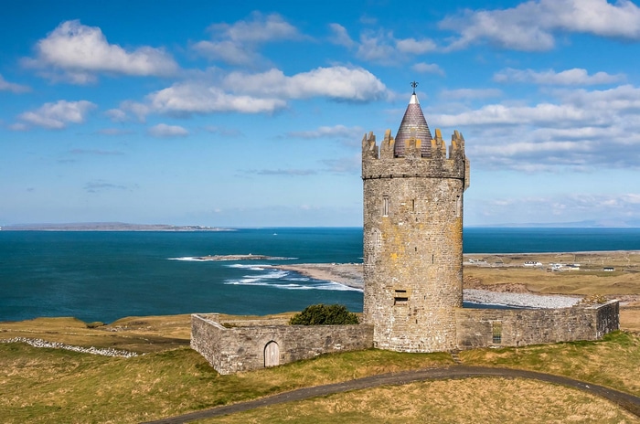 Doonagore Castle on the coast of Ireland