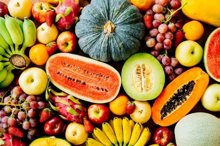 4K fruit still life food top view