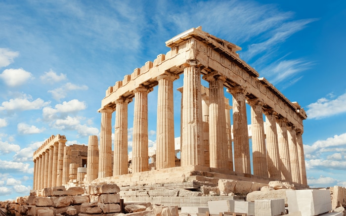 The Parthenon on the Acropolis in Athens, Greece