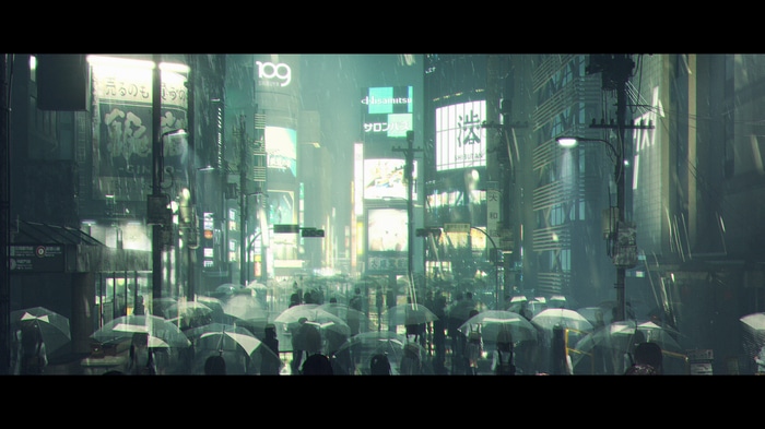 Lycoris Recoil anime characters in the rain
