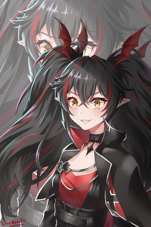 Z24 from Azur Lane with yellow eyes and dark hair