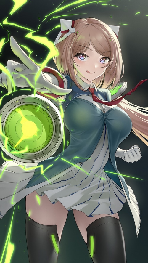Aki Rosenthal with green lightning