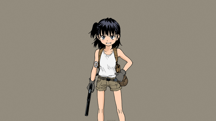 Miharu Suzukaze from Candy & Cigarettes holding a gun