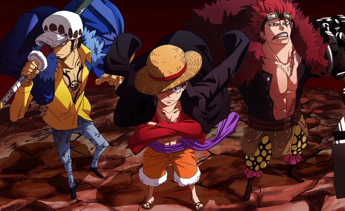 4K One Piece: Trafalgar Law, Eustass Kid, Monkey D. Luffy