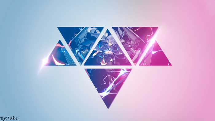 Azur Lane anime girls with guns in geometric design