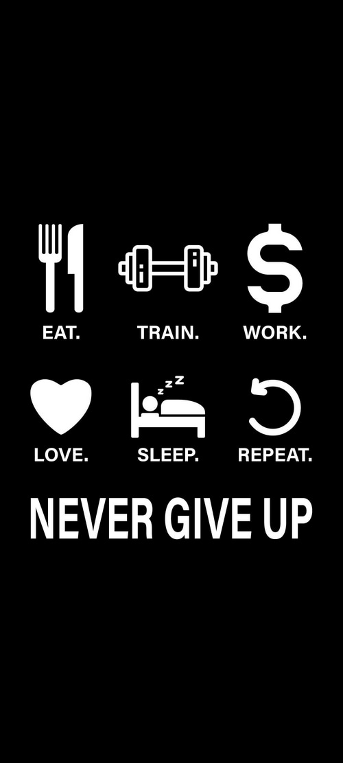 Motivational Icons: Eat, Train, Work, Love, Sleep, Repeat