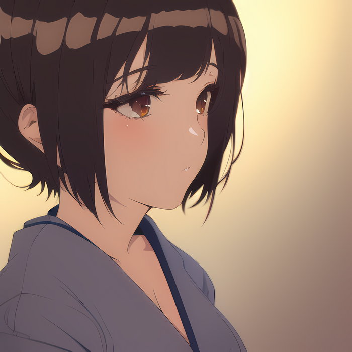 Anime girl with brown hair and eyes