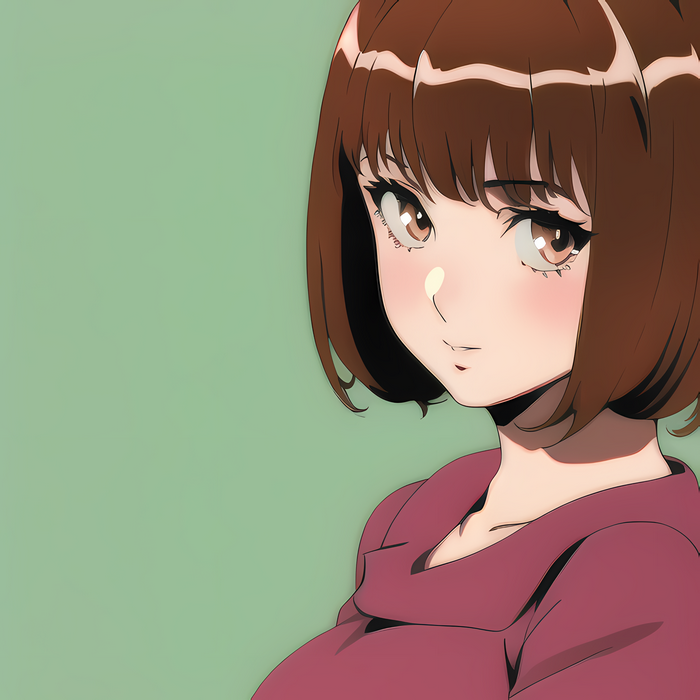 Anime girl with brown hair and eyes