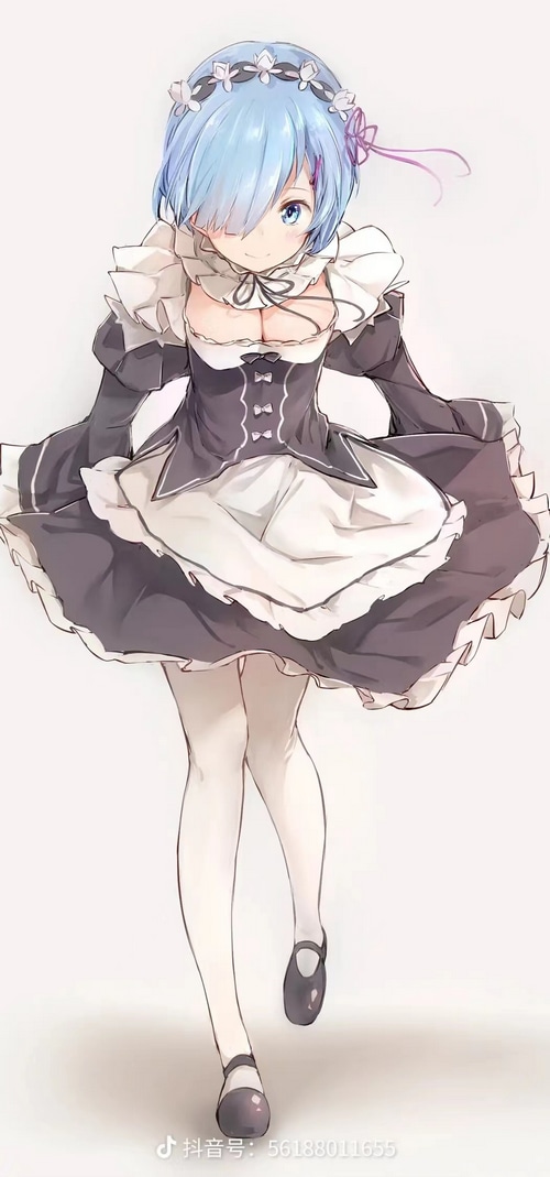 Rem from Re:Zero in a maid outfit