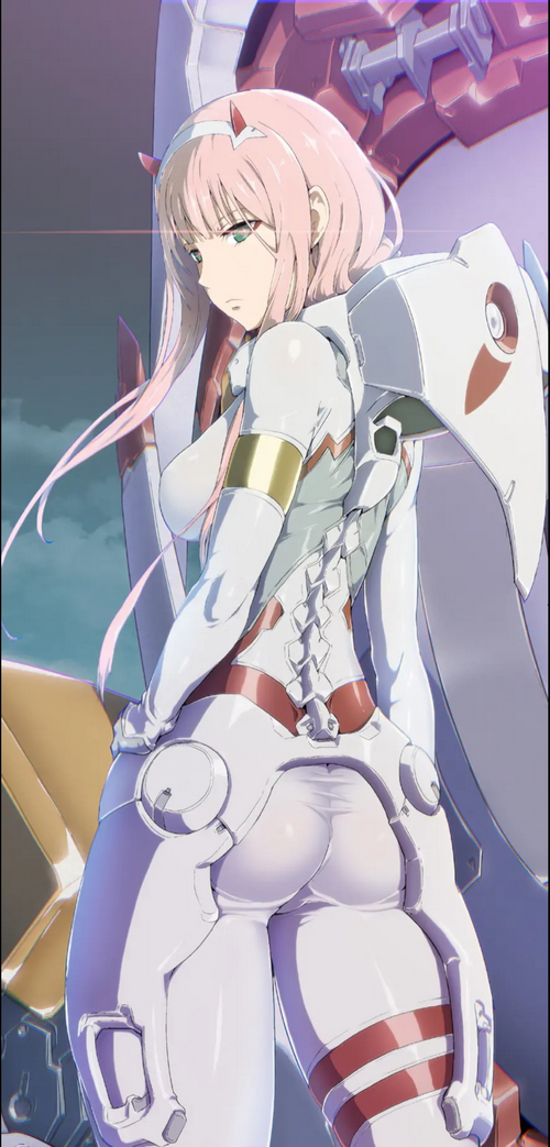 Zero Two in a white bodysuit from Darling in the FranXX