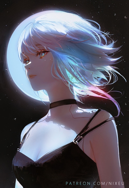 Lucyna Kushinada from Cyberpunk: Edgerunners with multi-colored hair