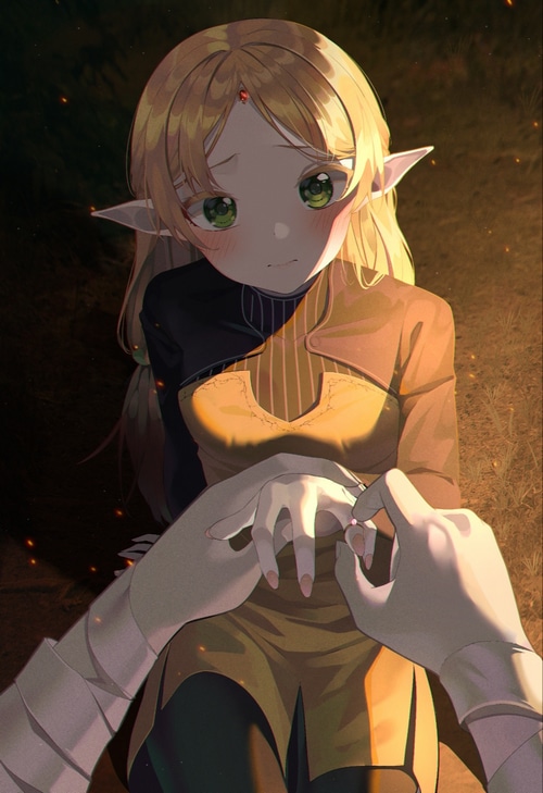 Sui (Isekai Ojisan) Elf receiving a ring