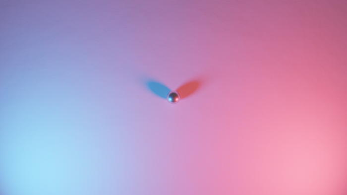 Sphere with pink and blue gradient lighting