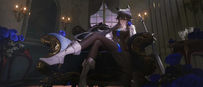 4K Texas The Omertosa Arknights wolf girl with sword