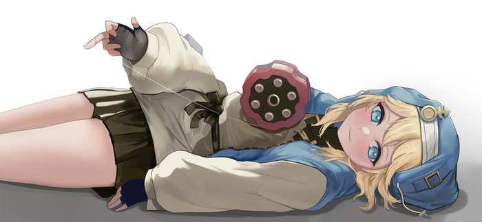 Bridget from Guilty Gear lying down