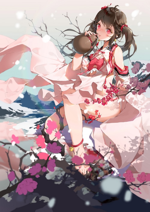 4K Bodhi Wushushenghua girl with plum blossoms