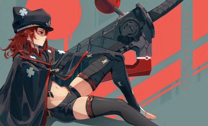 Ramlethal Valentine with a large weapon