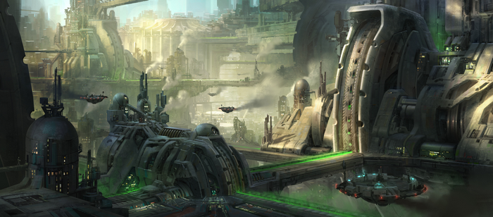 4K Science Fiction City with Green Energy