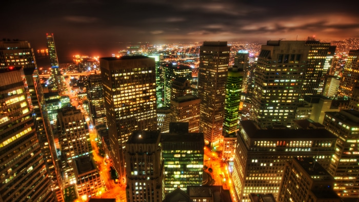 4K Night Cityscape with Lights