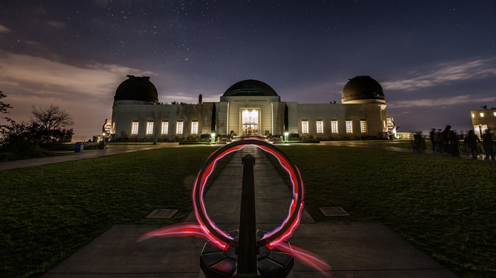 Griffith Observatory at Night with Light Painting