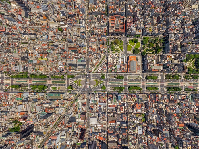 4K aerial view of Buenos Aires cityscape