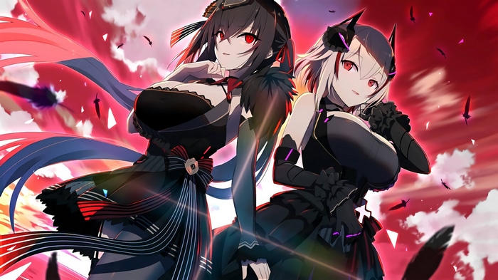 Azur Lane Roon and Taihou in black dresses