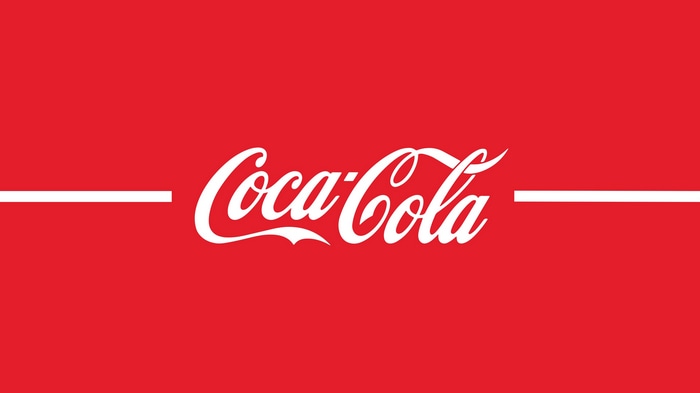 Coca-Cola logo on a red background
