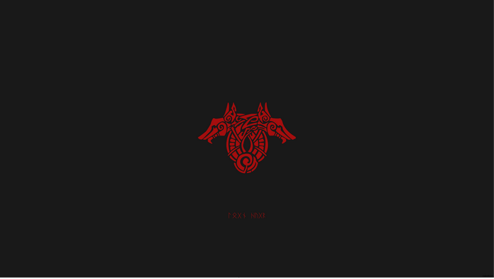 4K Nordic Wolf Symbol with Runes