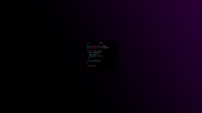 JavaScript code for desktop and wallpaper