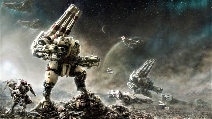 Warhammer 40,000 Tau Empire Battlesuits in Space Battle