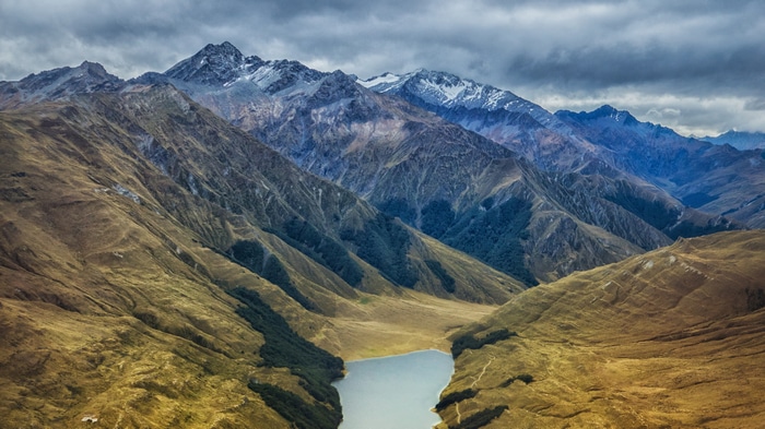 4K Landscape of Mountains and Lake in New Zealand