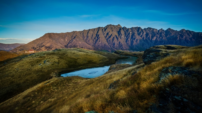 4K New Zealand Mountains and Lake Landscape