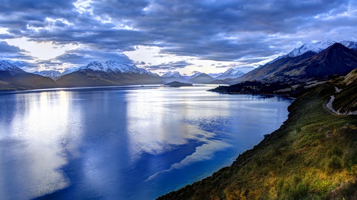 4K Snow Mountains and Lake Landscape in New Zealand
