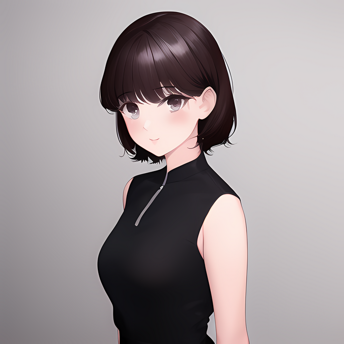 Brunette anime girl with short hair