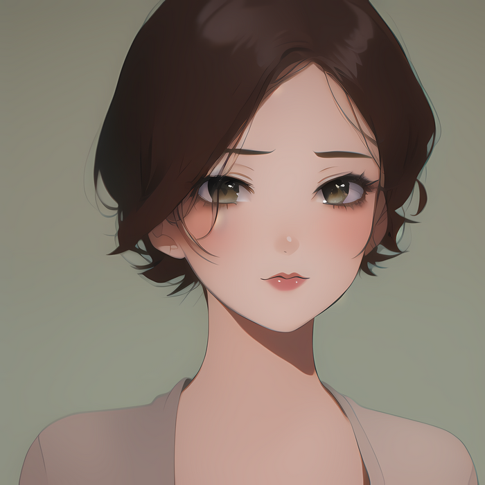 Anime girl with short brown hair