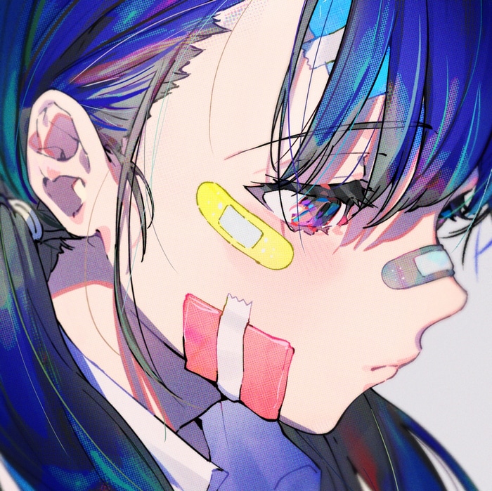 Artwork of a girl with Band-Aids