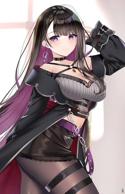 Koinoya Mai in Gothic Outfit with Purple Accents