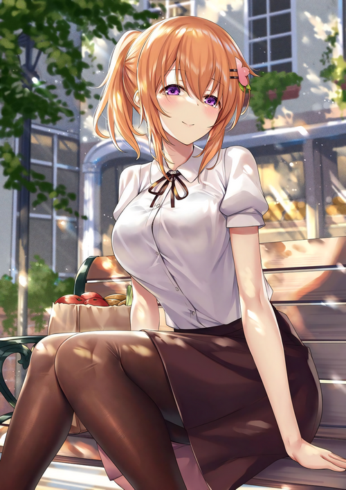 4K Gochuumon wa Usagi Desu ka? Hoto Kokoa on Bench