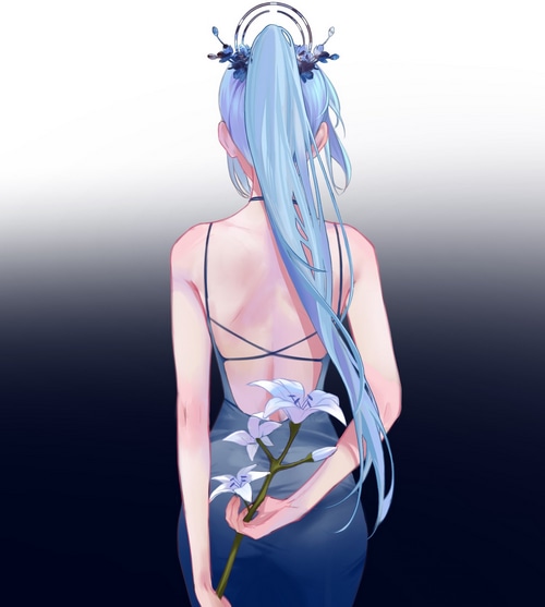 Kamisato Ayaka with flowers, Genshin Impact