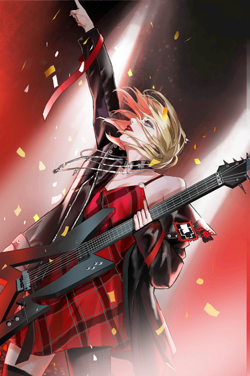 MBCC's guitarist performs with confetti falling
