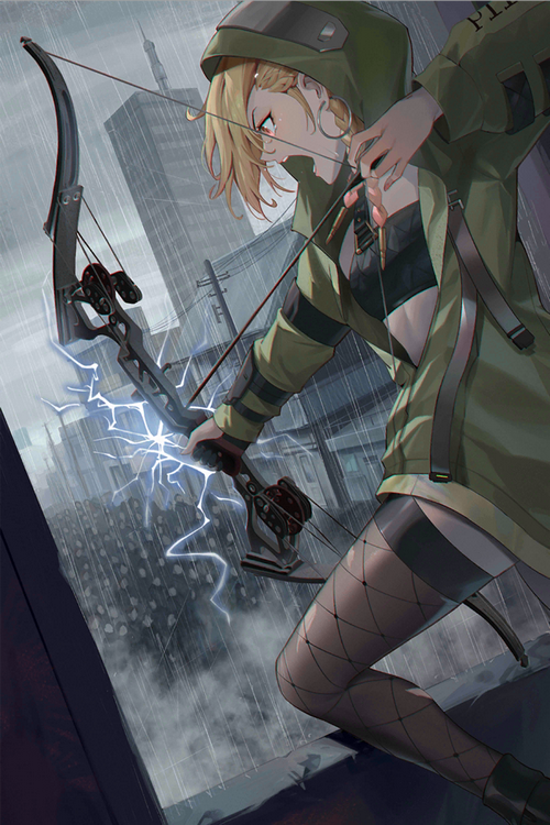 Path to Nowhere MBCC character with bow and arrow in rain
