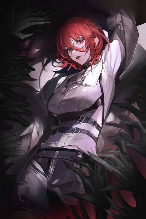 MBCC's female character with red hair and glasses