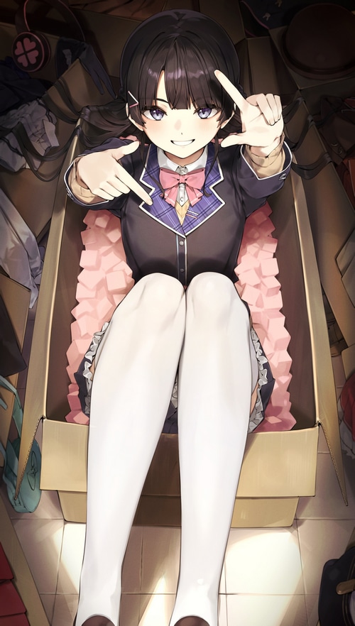 Tsukino Mito in a Cardboard Box
