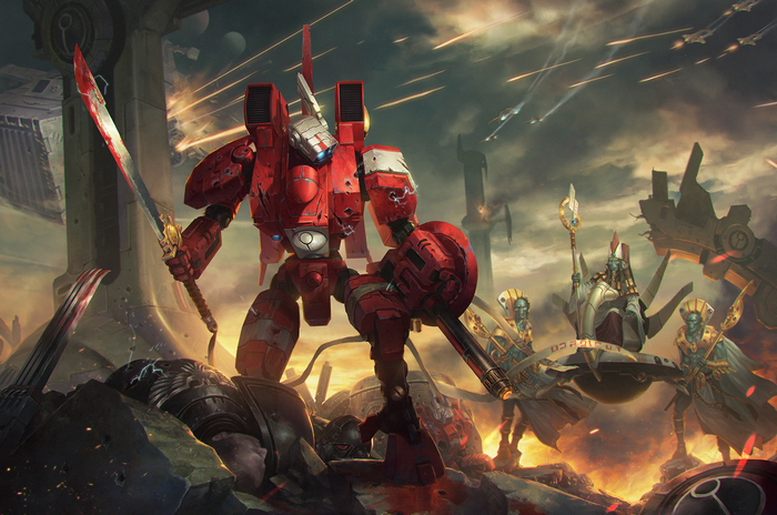 Warhammer 40,000: Tau Empire Battlesuit in Battle