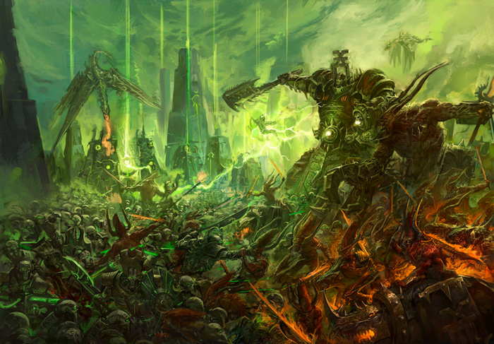 Warhammer 40,000 Necrons and Daemons Battle