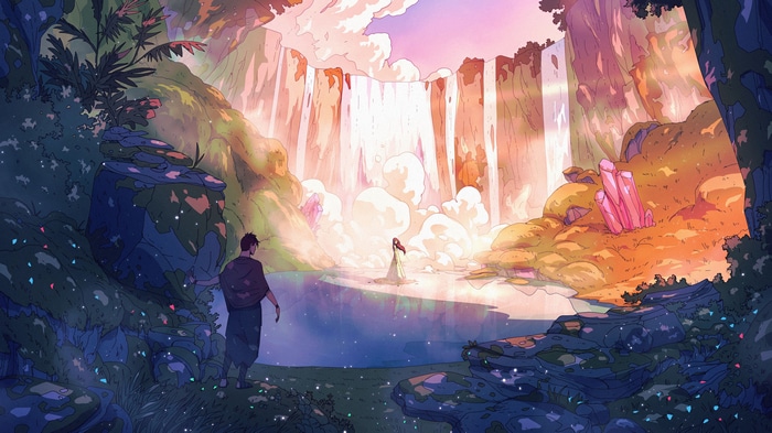 Christian Benavides fantasy art waterfall landscape