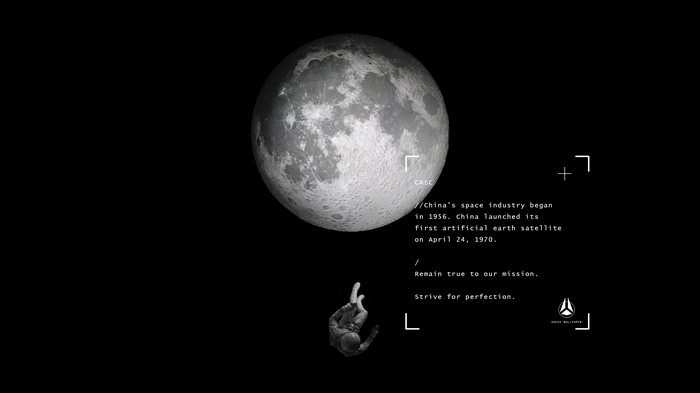 4K Moon and Astronaut with China Space Industry Facts