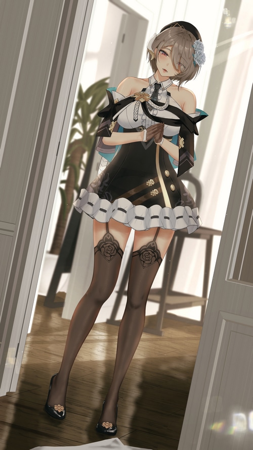 Rita Rossweisse from Honkai Impact 3rd in a maid outfit
