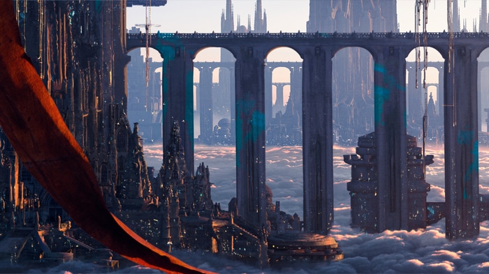 4K Futuristic Fantasy City Concept Art
